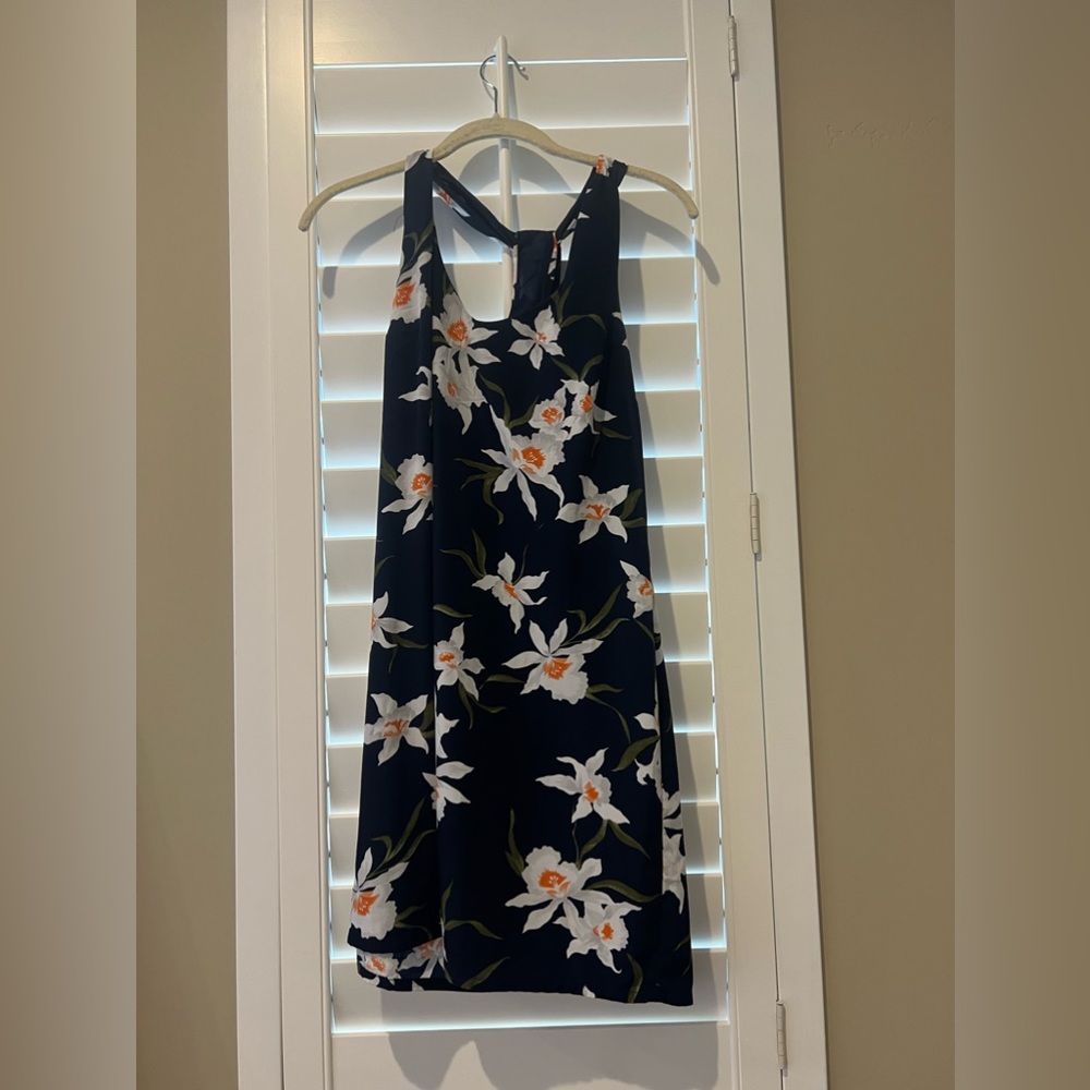 Blue floral mini halter dress